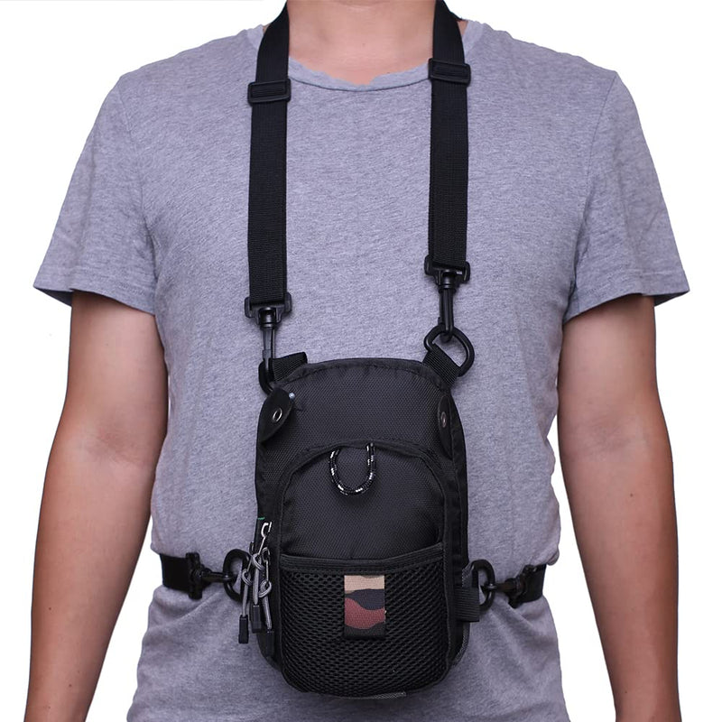 Kylebooker Small Fly Fishing Chest Pack Lightweight Tackle Storage Pouch Waist Bag Black - BeesActive Australia