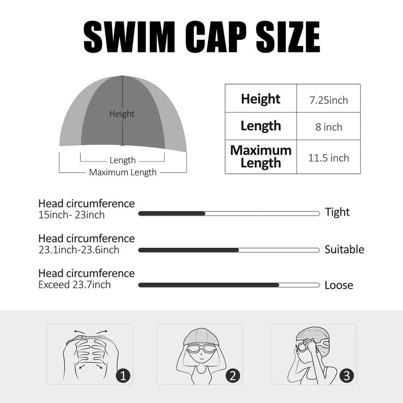 Tripsky Silicone Swim Cap,Comfortable Bathing Cap Ideal for Curly Short Medium Long Hair, Swimming Cap for Women and Men, Shower Caps Keep Hairstyle Unchanged Dark Blue - BeesActive Australia