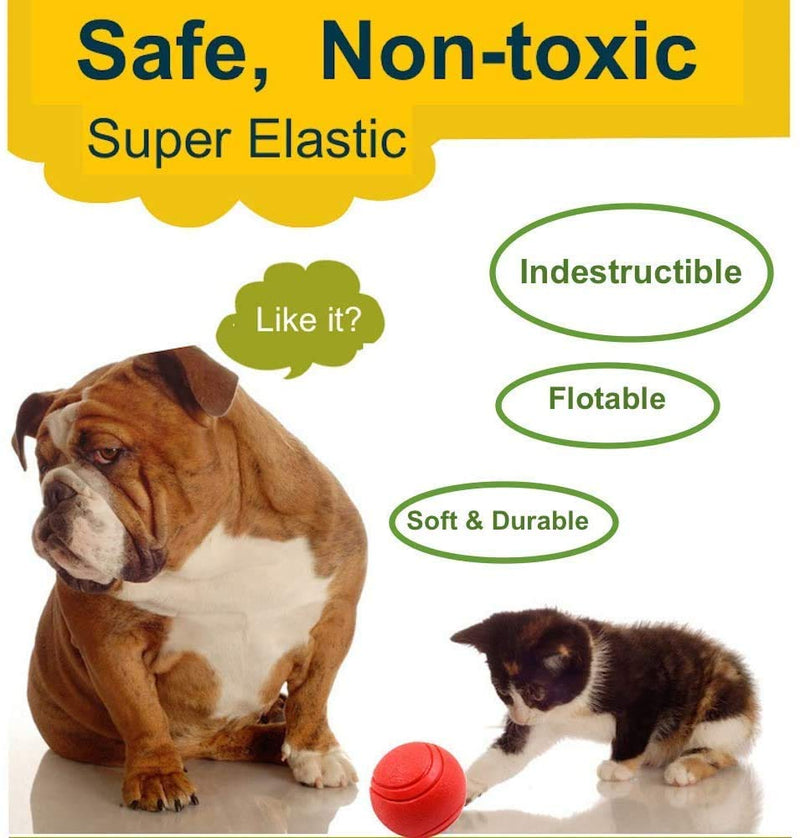 Rubber Dog Ball Chewing Balls Dog Soft Balls Cleaning Teeth Toys Balls with High Bounce for Small Medium Large Pet Toys Red - BeesActive Australia