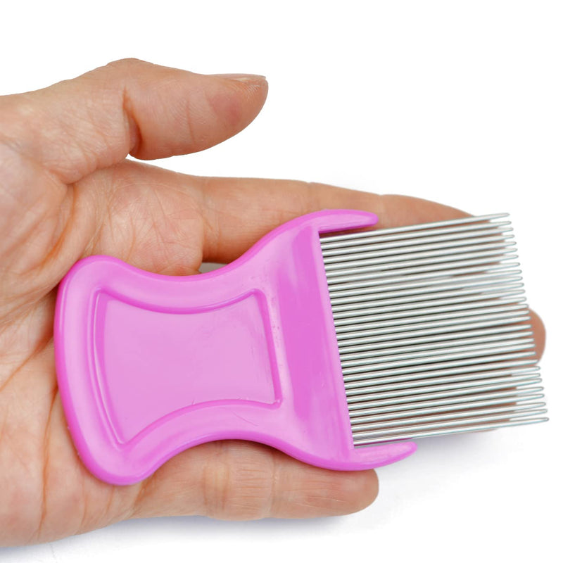 4 Pcs Lice Comb Nit Comb Pet Hair Grooming Comb Removal Dandruff Comb with Metal Teeth - BeesActive Australia
