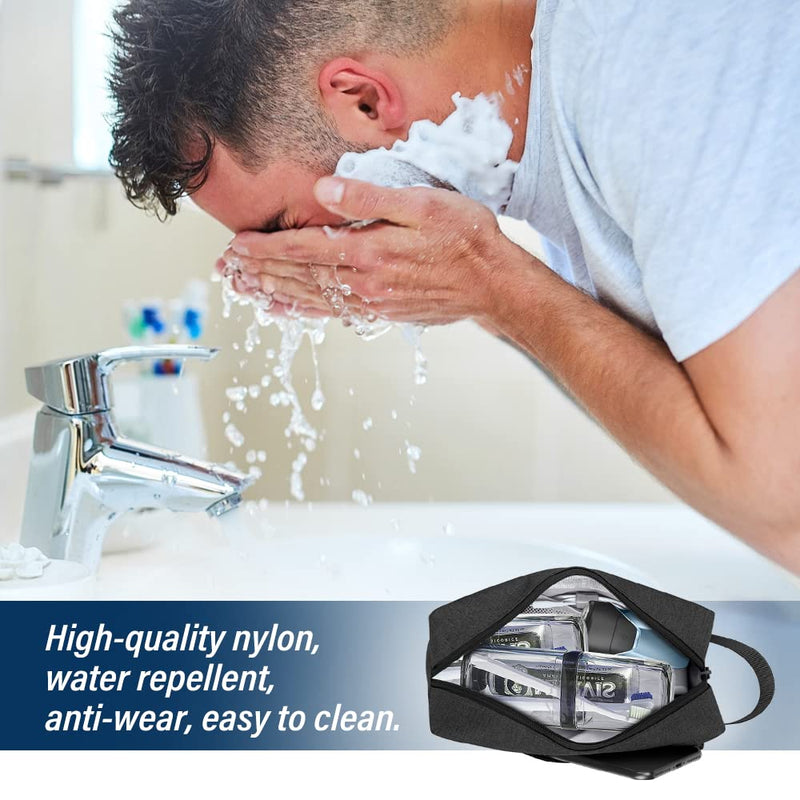 Travel Toiletry Bag for Women and Men Water-Resistant Shaving Bag Wash Bag Shaving Bag Toiletries Bag Gym Bathroom Cosmetic Bag(Black) Black - BeesActive Australia