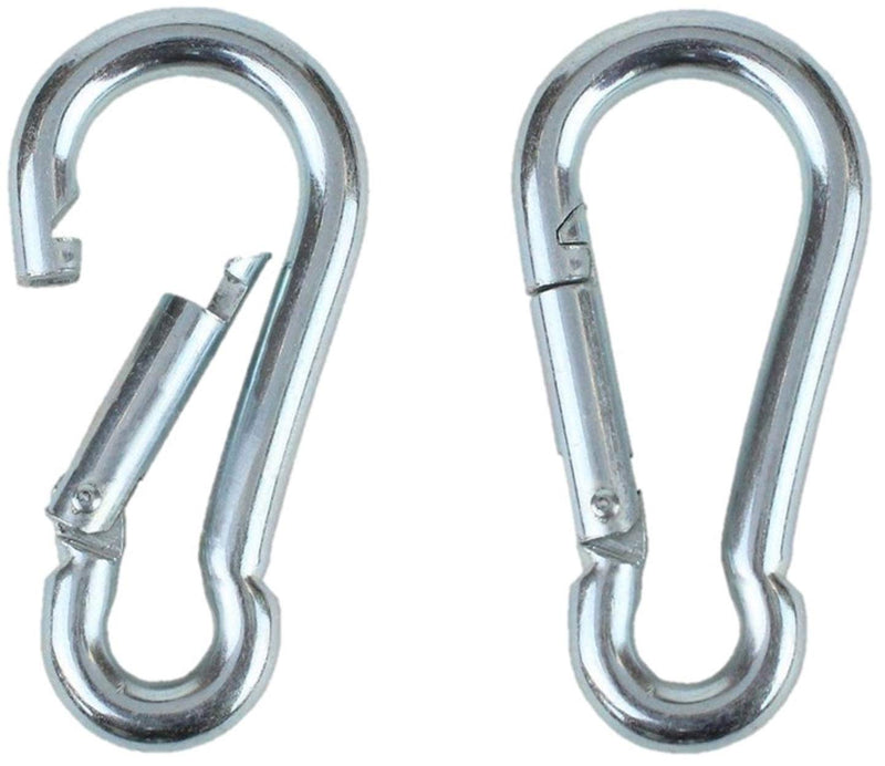 Branded Boards Heavy Duty Bushcraft Stainless Steel Carabiner Spring Snap Clip Link Hooks. 200-400lb Load. 6 Packs 12 Packs 5cm-6-pack - BeesActive Australia