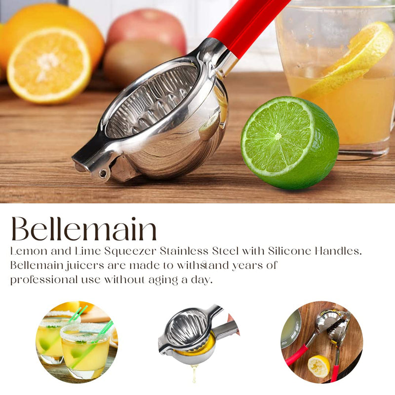 Bellemain Citrus Juicer | Metal Lemon Squeezer | Lime and Lemon Juicer Stainless Steel with Silicone Handles | Manual Juicer, Citrus Squeezer, Hand Held Juicer | Bar Juicer for Bartender Accessories - BeesActive Australia