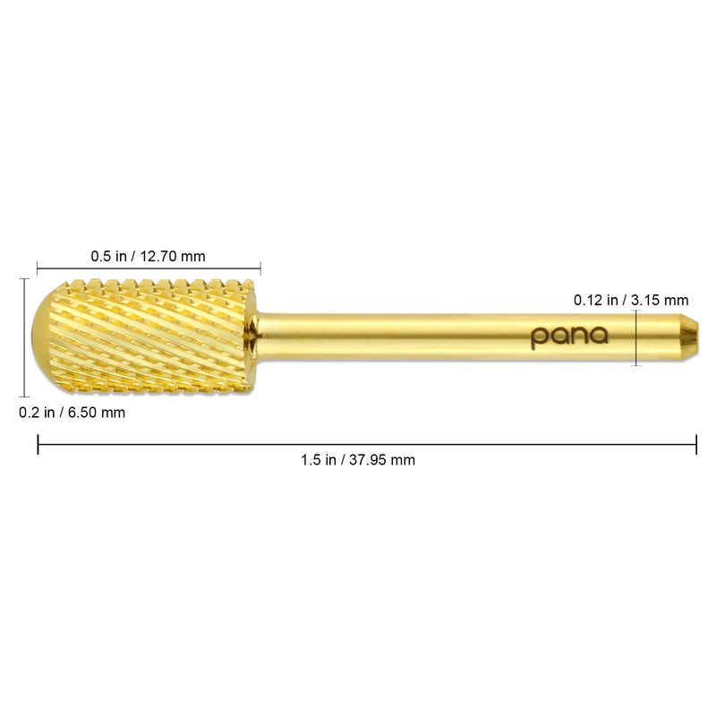 USA PANA 1/8" Professional Smooth Top Carbide Bit - Nail Drill Bit for Manicure Pedicure Tools Dremel Machine (Coarse, Large Barrel - Gold) Coarse - BeesActive Australia