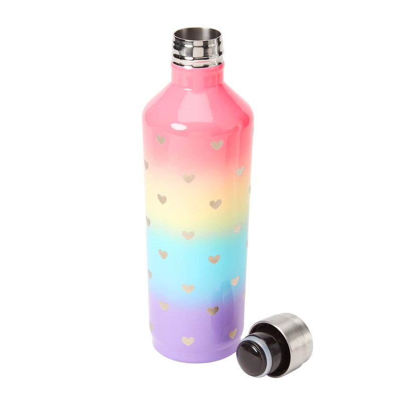 Claire’s Rainbow Hearts Water Bottle for Girls, Rainbow, Stainless Steel, 3 x 10 Inches, 1 Piece - BeesActive Australia