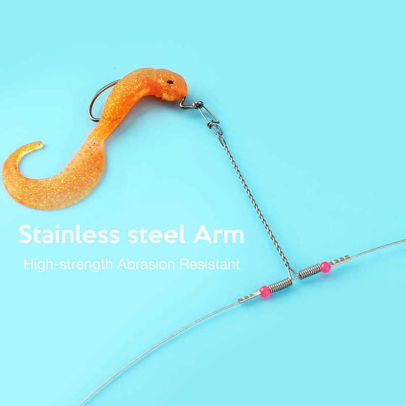 Scotank Fishing Leaders, Fish Line Stainless Steel Wire with Swivels Snap Connect Fishing Gear and Equipment Tackle Kit, for Lures Bait Rig Or Hooks, Fishing Gift 2 Arm Leader - BeesActive Australia