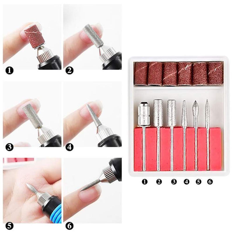 Professional Electric Nail Drill Machine 20000 RPM Nail Drill Set Finger Toe Nail Care Manicure Pedicure Kit Electric Nail Art File Drill with 6Pcs Nail Drill Bits Sanding Bands Nail File Drill (Gray) Set 4 - BeesActive Australia