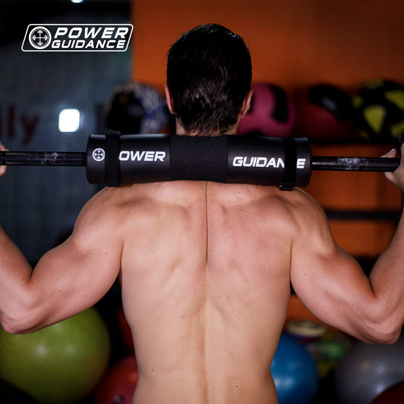 POWER GUIDANCE Barbell Squat Pad - Neck & Shoulder Protective Pad - Great for Squats, Lunges, Hip Thrusts, Weight Lifting & More - Fit Standard and Olympic Bars Perfectly Black - BeesActive Australia