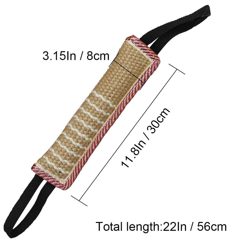 Dog Tug Toy |Tug of War Dog Toy |Jute Bite Pillow with 2 Handles for Puppy Training Interactive Play, Fetch, K9 |Suitable for Small Medium Large Dogs Style 1 - BeesActive Australia