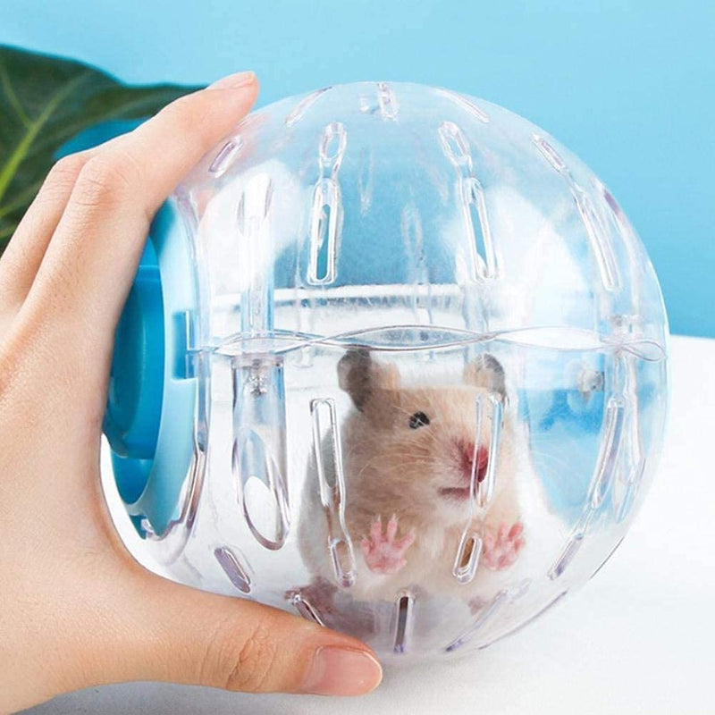 Hamster Running Ball Multi-Size Crystal Running Ball for Hamsters Run-About Exercise Ball Fitness Wheels Small Animal Toys Chinchilla Cage Accessories S 4.92 inch Blue D - BeesActive Australia