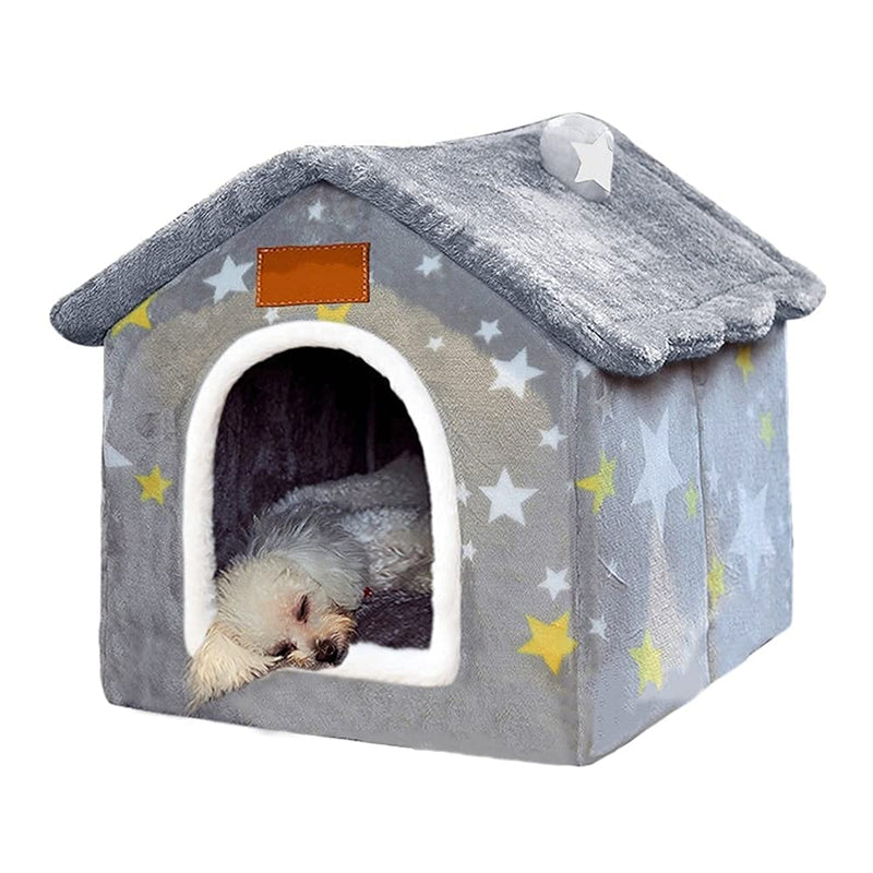 Aquarius CiCi Dog House Indoor, Foldable Dog House Kennel Bed Mat with Cushion for Small Medium Large Dogs Cats, Winter Warm Cat Nest Puppy Cave Sofa Pet Products (Small), Green, Gray, Pink (CYZ47) - BeesActive Australia