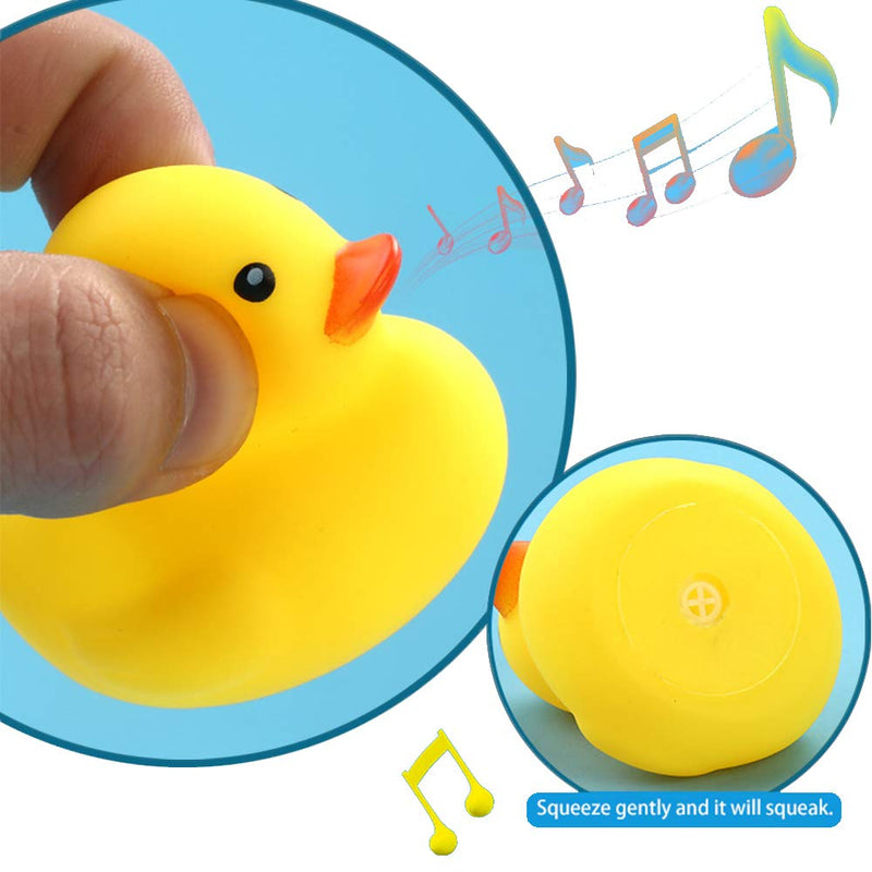 WAMSOLE Bath Duck Toys 36 PCS Mini Rubber Ducks Squeak and Float Duckies Baby Shower Toy Party Decoration for Toddlers Boys Girls (1.8''-36pcs) - BeesActive Australia