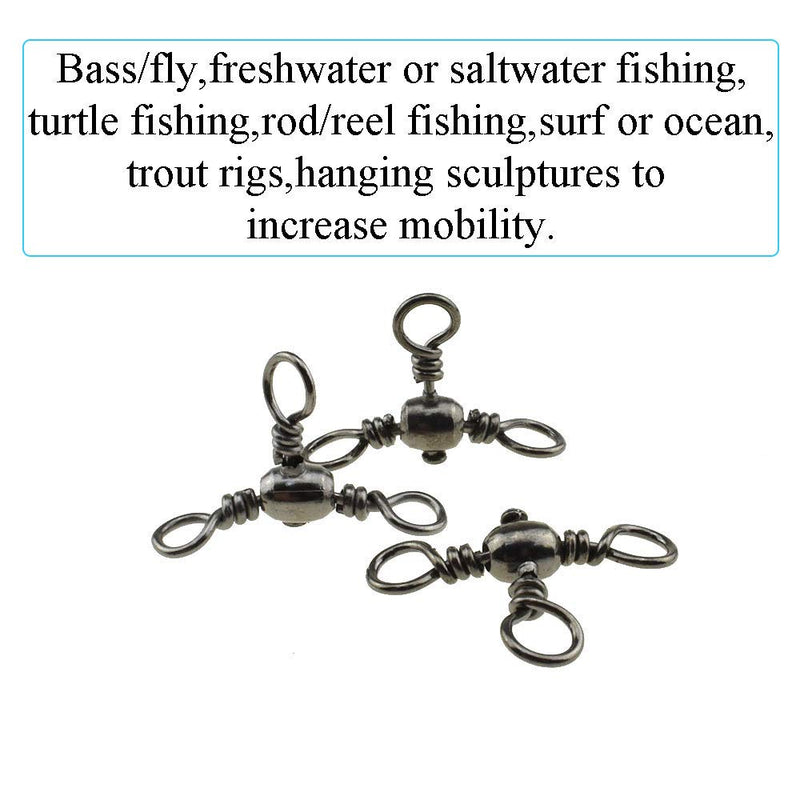 Hao Pro Three Way Swivels Barrel Bottle Bearing Multi Hook Bottom Fishing Extend Line Solid Welding Spin Freely No Tangle Rust for Saltwater Stainless Steel 1#29mm Test：120lb 35PCS - BeesActive Australia