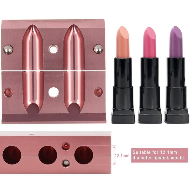 DIY Lipstick Mold with Lipstick Stripper, 2/4/6 Cavities 12.1 DIY Lipstick Mold Aluminum Alloy Rose Gold Dual Uses Lip Balm Maker Tool (6 Holes) 6 Holes - BeesActive Australia