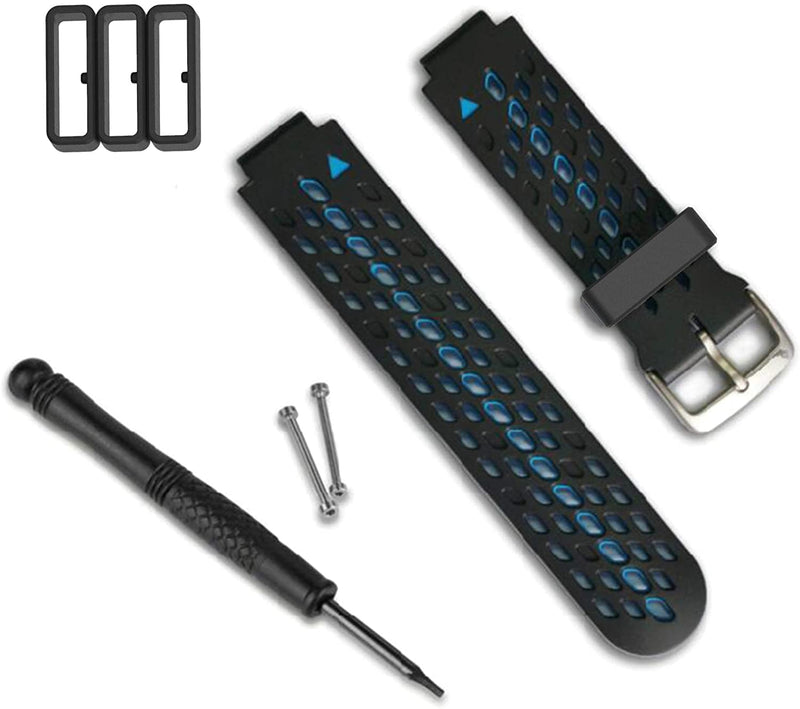 Turnwin Band Loop Compatible with Garmin Forerunner 220 230 235 35 45 620 630 735XT 935 945, Vivoactive 4, Approach S10 /S20 Replacement Band Keeper Belt Buckle Silicone Replacement idle ring Black-11pack - BeesActive Australia