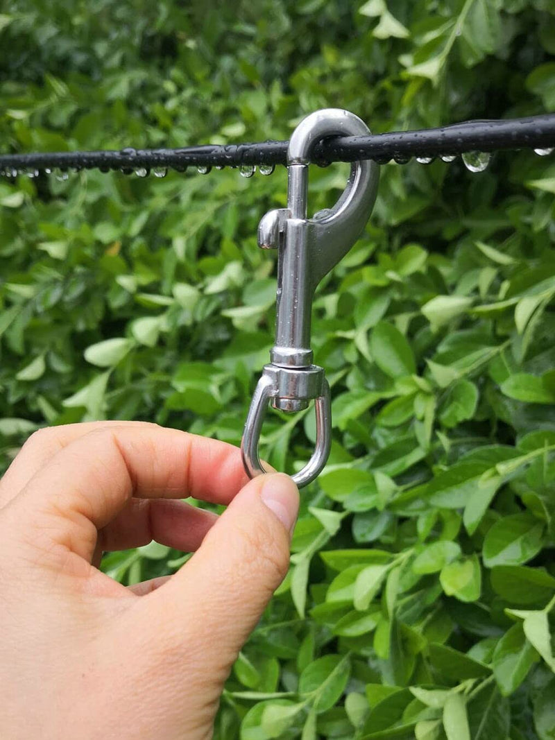 3-1/2 Inch Swivel Eye Bolt Snap Hook Stainless Steel 316 Marine Grade Single Ended Diving Clips for Flagpole/Pet Leash/Camera Strap/Keychains/Tarp Covers/Clothesline -2Pcs - BeesActive Australia
