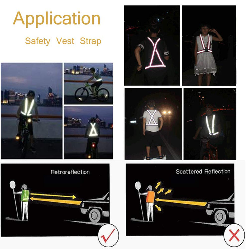 HYCOPROT Reflective Vest 1 Pack Safety Gear with High Visibility Adjustable Straps for Running, Jogging, Cycling, Hiking, Walking, Multicolor Optional (Black(1 pcs)) Black(1 pcs) - BeesActive Australia