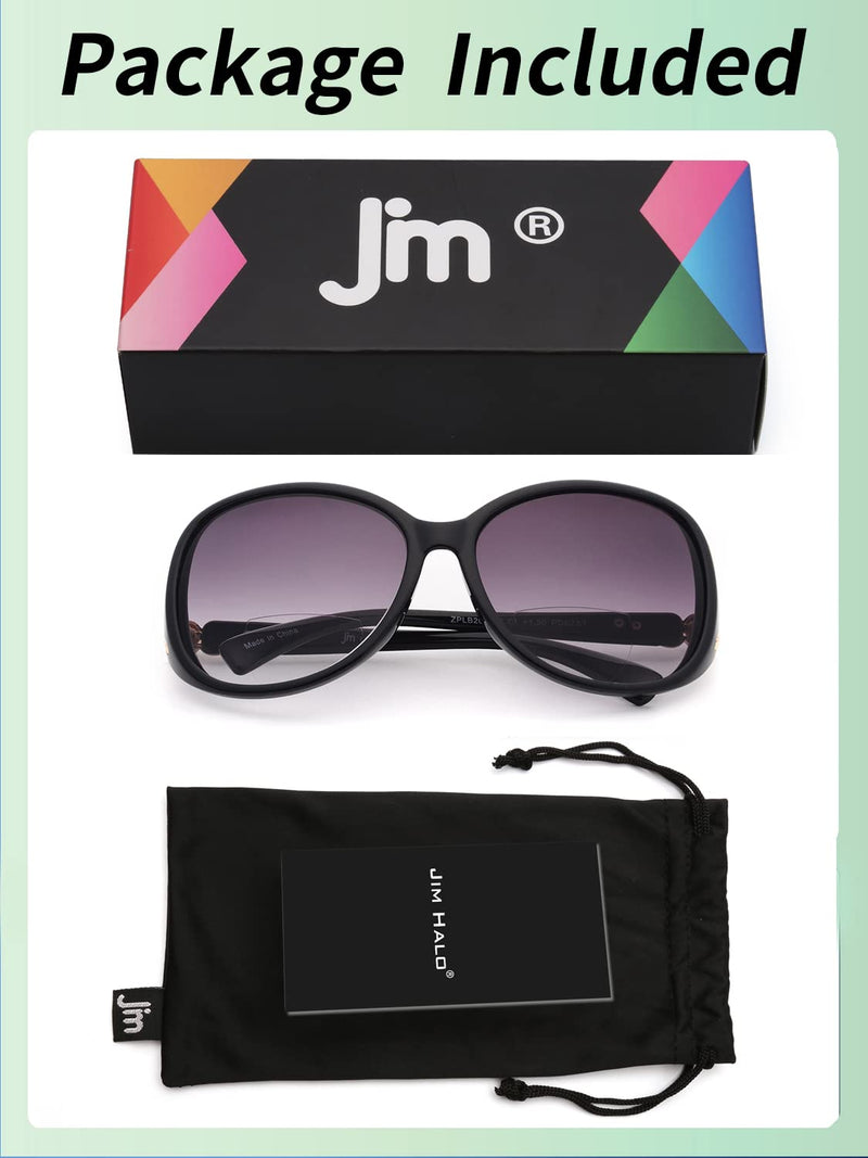 JM Classic Bifocal Reading Sunglasses Reader Glasses for Women UV Protection Outdoor Black 1.0 x - BeesActive Australia