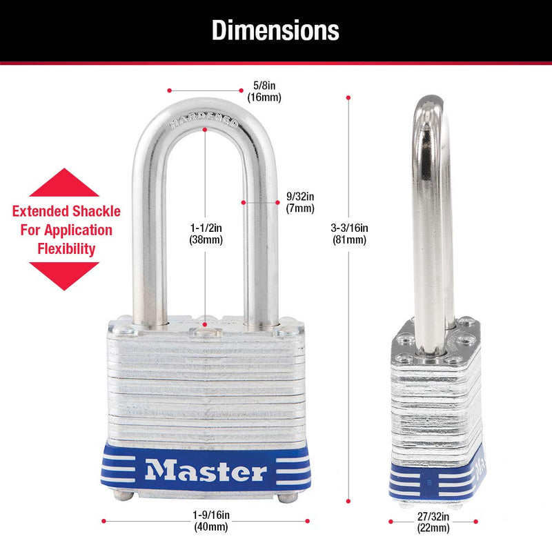 Master Lock 3TRILF Outdoor Padlock with Key, 3 Pack Keyed-Alike 3 Pack - Keyed Alike - BeesActive Australia