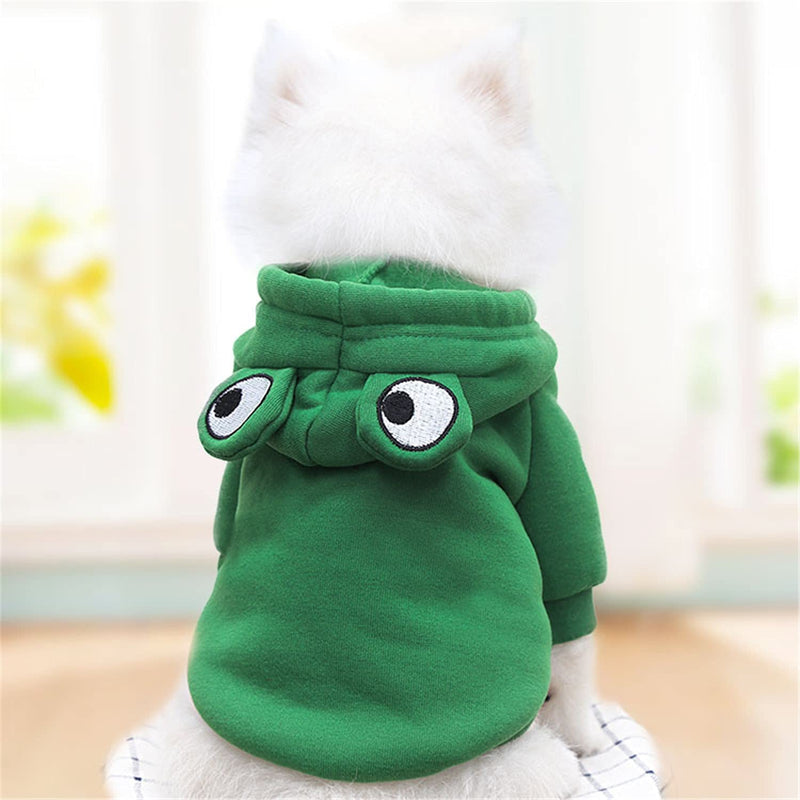 Frieyss Cute Green Dog Hoodie Clothes Costume Dog Fleece Sweater for Dogs Puppy Coat Dog Warm Clothe X-Large - BeesActive Australia