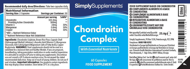 Chondroitin Complex | Premium Support for Active Lifestyles | 60 Capsules | Manufactured in The UK - BeesActive Australia