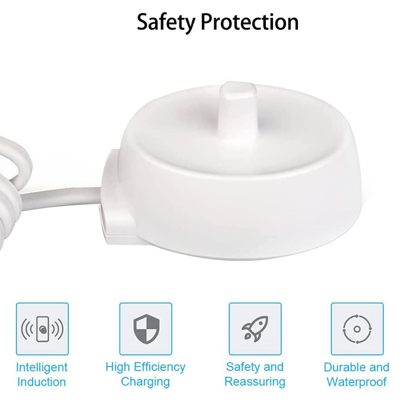 Electric Toothbrush Replacement Charger Compatible With O-ra-b, Portable Waterproof Base Inductive Model 3757 Travel Toothbrush Charger for O-ra-b Pro/Genius/Smart Series, UK 3 Pin Plug - BeesActive Australia