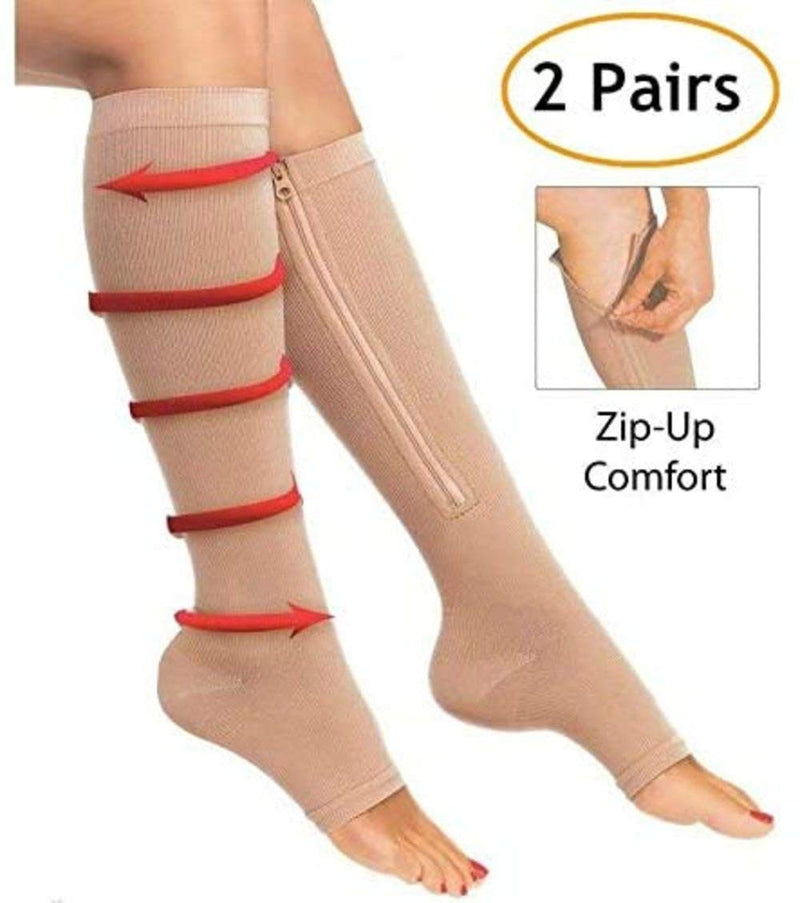 Compression Socks for Women or Men Flight Socks Ladies Socks for Swollen Feet and Legs Varicose Veins or DVT 2 Pairs S Black - BeesActive Australia