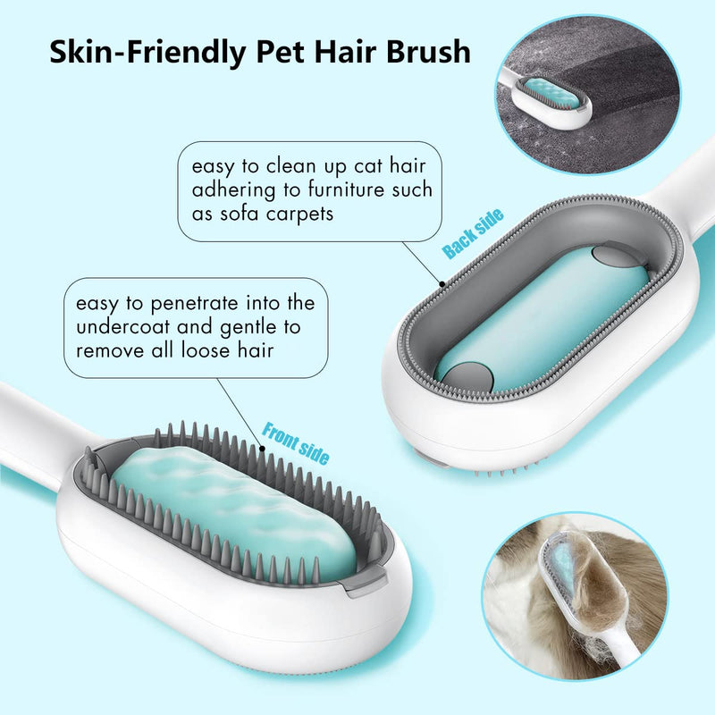 Sichy Cat Brush Self Cleaning Slicker Brushes, Pet Grooming Brush for Cats and Dogs, Pet Grooming Brush Tool Gently Removes Loose Undercoat, Mats Tangled Hair Slicker Brush for Pet Massage-Self Cleaning Blue - BeesActive Australia