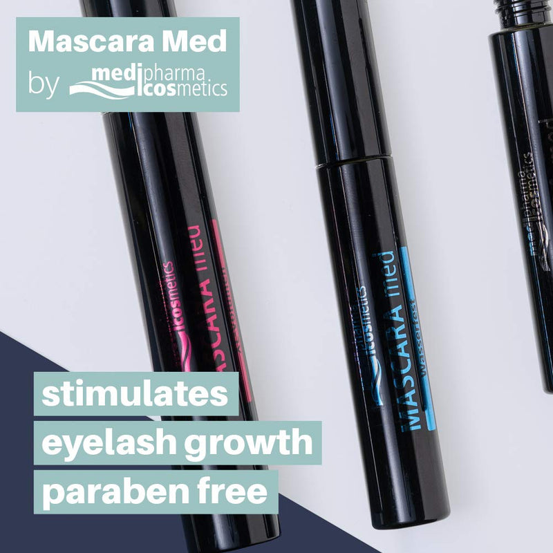 Medipharma Cosmetics Black Mascara Med - Paraben Free Mascara for Eyelashes, Dermatologist Tested for Sensitive Eyes, Promotes Eyelash Growth - Eyelash Thickening and Lengthening Mascara Eye Makeup - BeesActive Australia