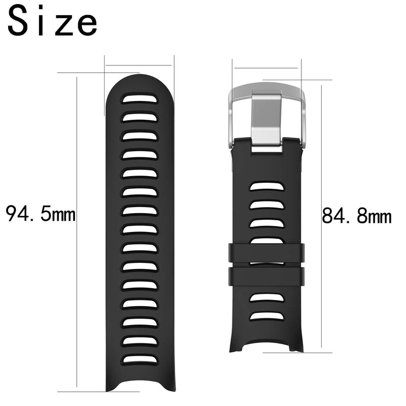 QGHXO Band for Garmin Forerunner 610, Soft Silicone Replacement Watch Band Strap for Garmin Forerunner 610 Fitness Watch BK - BeesActive Australia