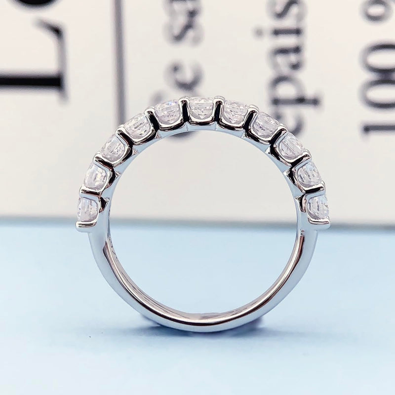 CGSRING 3mm Moissanite Wedding Band, Eternity Rings for Women, Womens Band Ring, Stackable Rings Silver 5 - BeesActive Australia