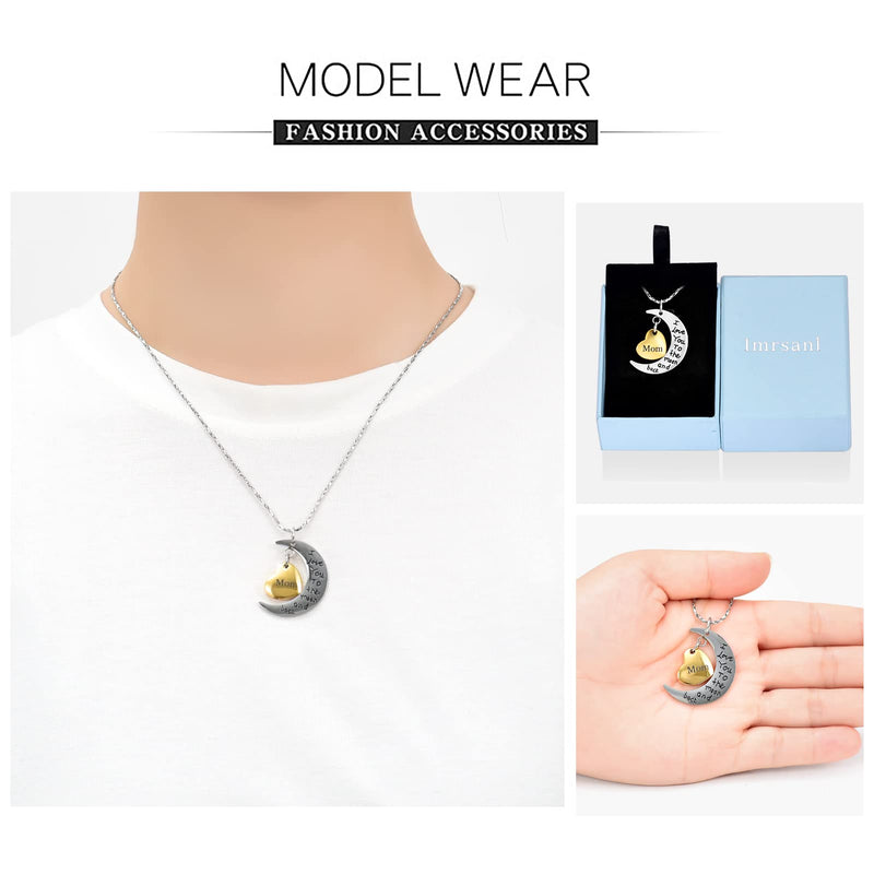 I Love You to The Moon and Back Memorial Urn Necklace for Ashes Keepsake Cremation Jewelry for Pet Human (Mom) - BeesActive Australia