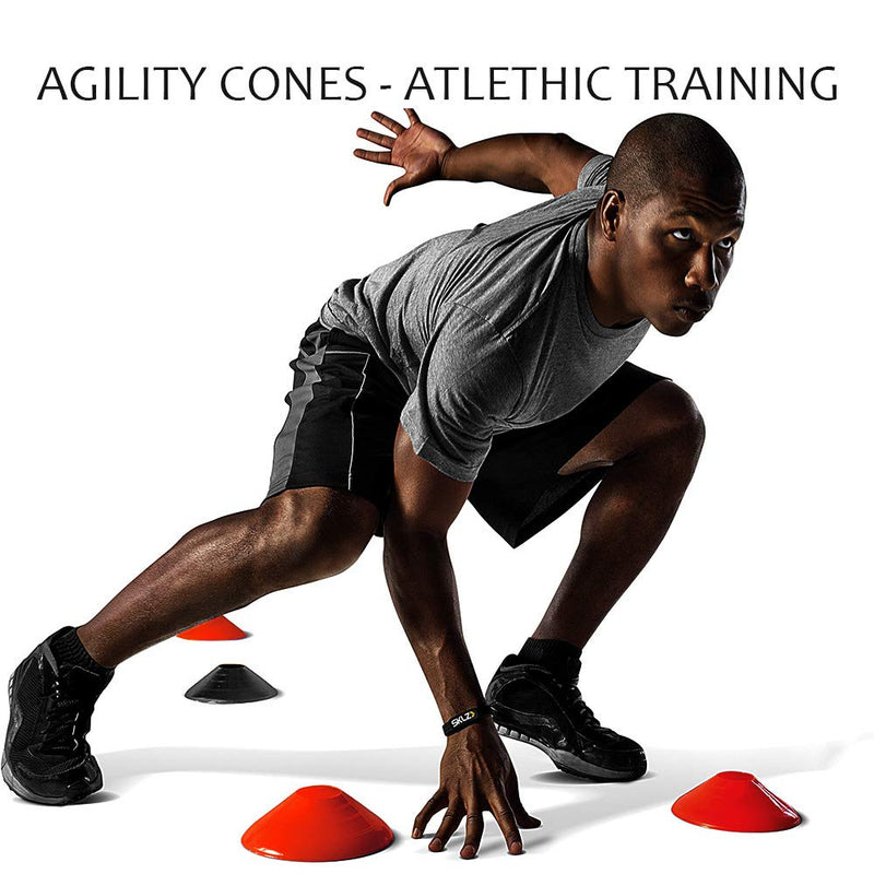 WODFitters 20-Pack Agility Cones – Soccer, Football Training Agility Cones – Red and Black – Extra-Durable Material – Indoor and Outdoor Use – Increase Speed and Agility Black and Red 20 Cone set - BeesActive Australia