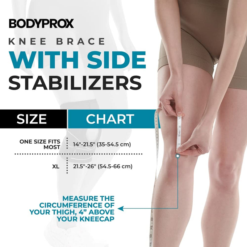 Bodyprox Knee Brace with Side Stabilizers & Patella Gel Pads for Knee Support 1 Count (Pack of 1) - BeesActive Australia