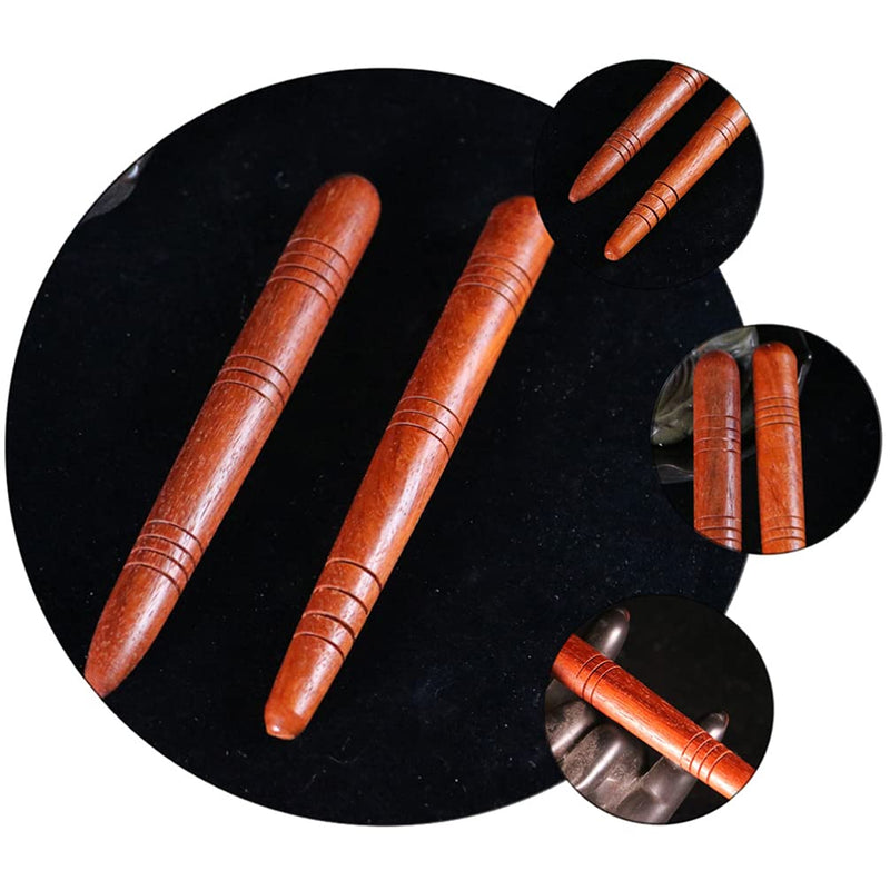 Wooden Massage Stick Foot Hand Acupoint Pen Cone Thai Health Care RelaxationTool for Head Face Body- 4Pcs - BeesActive Australia