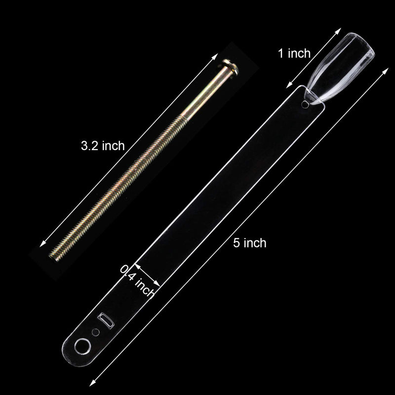 200 Pieces Nail Tips Sticks Transparent Nail Art Practice Nail Tips Display with Metal Screw Holder Fan Shaped Plastic Nail Art Tips Clear - BeesActive Australia