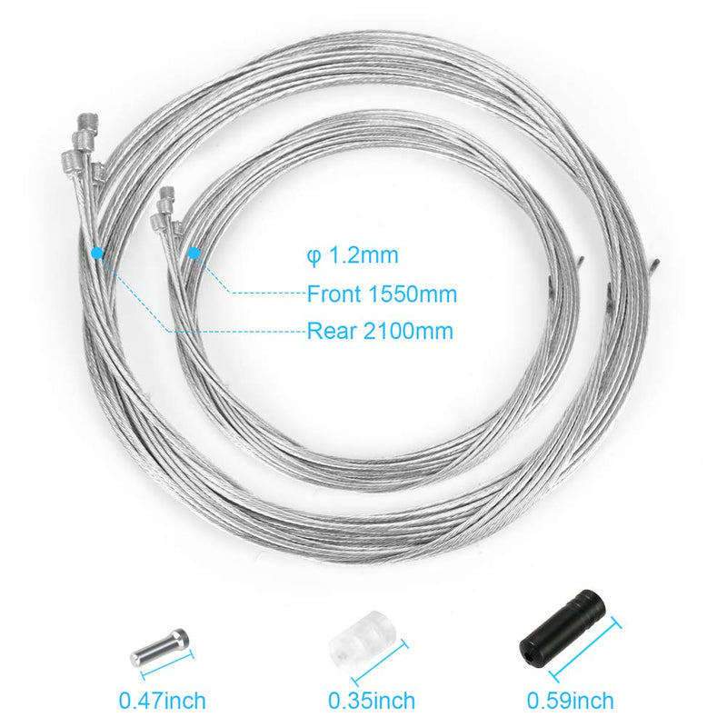 Hapleby 10PCS Premium Bike Shift Cable, Professional Bicycle Shift Wire Kit for Mountain and Road Bicycle, for Free 5 O-Rings, 10 End Ferrules and 20 End Caps, by Hyacinth - BeesActive Australia