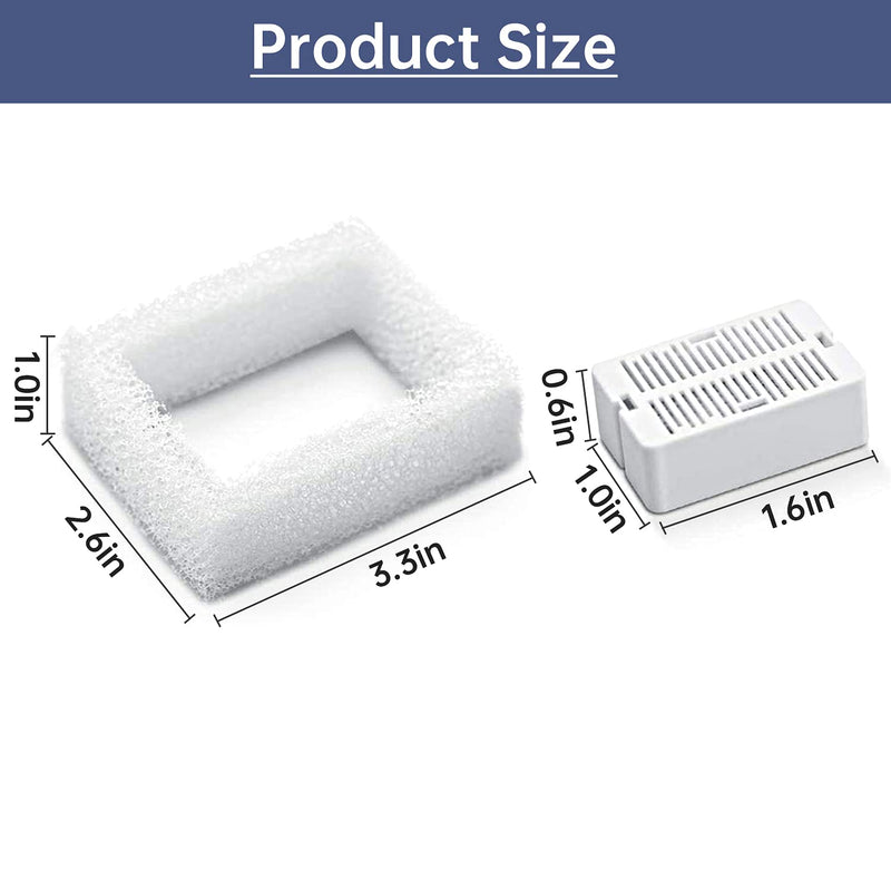 Cat Water Fountain Replacement Filters, 8 Pack Cat Fountain Carbon Filters and 2 Pack Foam Filters for Ceramic Pet Drinking Fountain and Stainless Steel Pet Water Fountain 8+2 Pack - BeesActive Australia