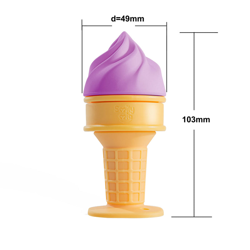 Smily Mia Freezer Teether for Babies 12-18Months,Freezable Ice Cream Toy for 6-12Months Babies,Cold Water Soother for 3-6Months for Teething Pian Relief,Grape Purple grape purple - BeesActive Australia