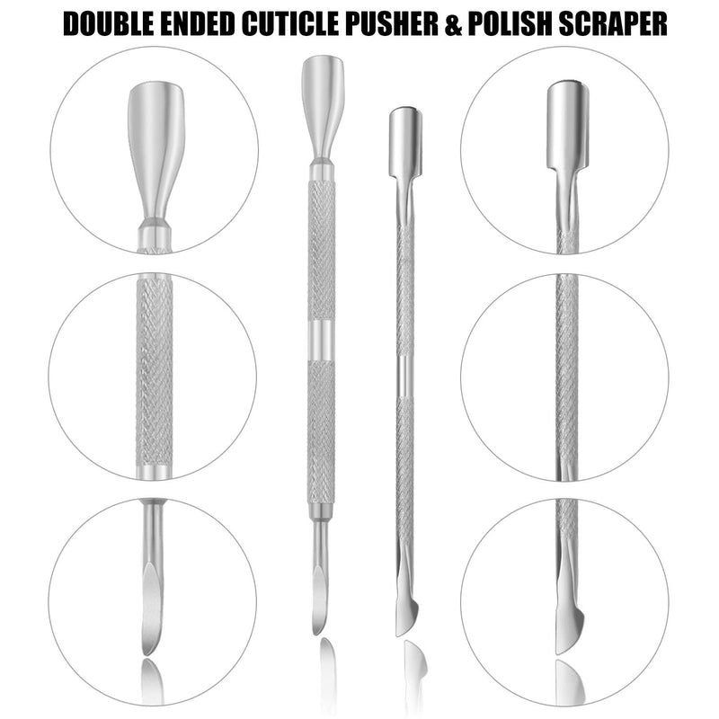 4 Pieces Nail Art Tools Acrylic Nail Clipper Nail Cutter with Stainless Steel Cuticle Trimmer and Cuticle Pushers - BeesActive Australia