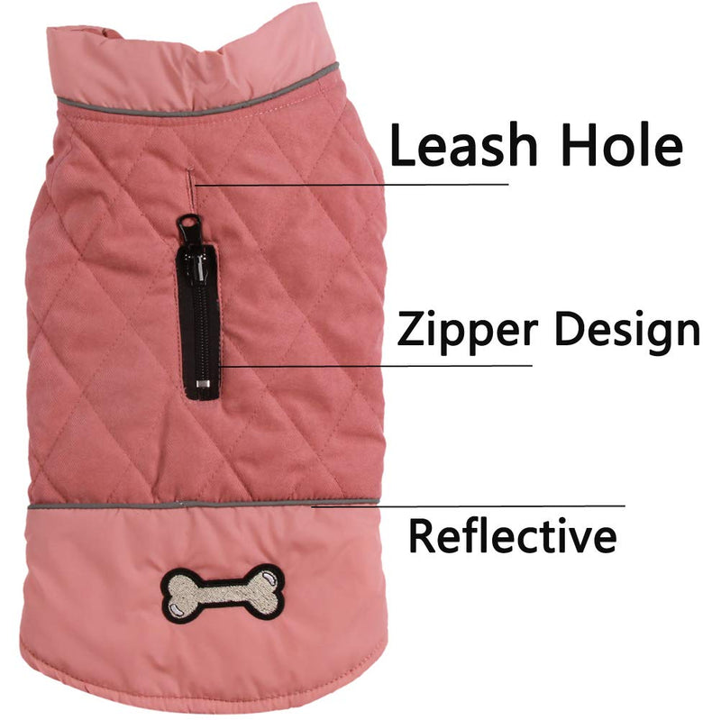 Vecomfy Reversible Dog Coats for Small Dogs Waterproof Warm Puppy Jacket for Cold Winter,Red Small (Pack of 1) Pink - BeesActive Australia