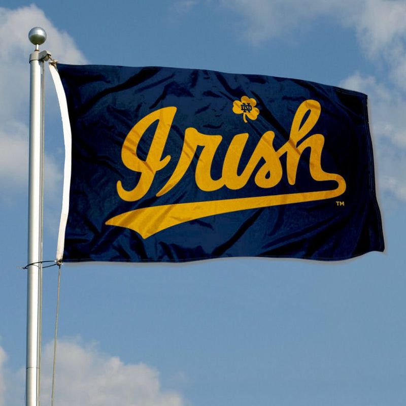 College Flags & Banners Co. Notre Dame Fighting Irish Cursive Irish Flag - BeesActive Australia