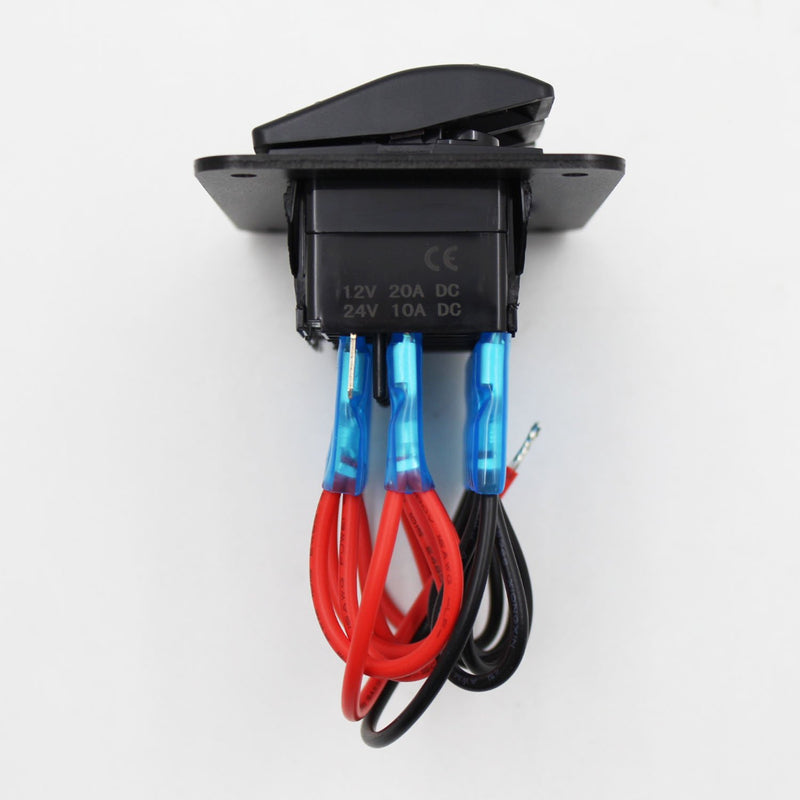 [AUSTRALIA] - FXC Rocker Switch Aluminum Panel 3 Gang Toggle Switches Dash 5 Pin ON/Off 2 LED Backlit for Boat Car Marine 3Gang Blue 