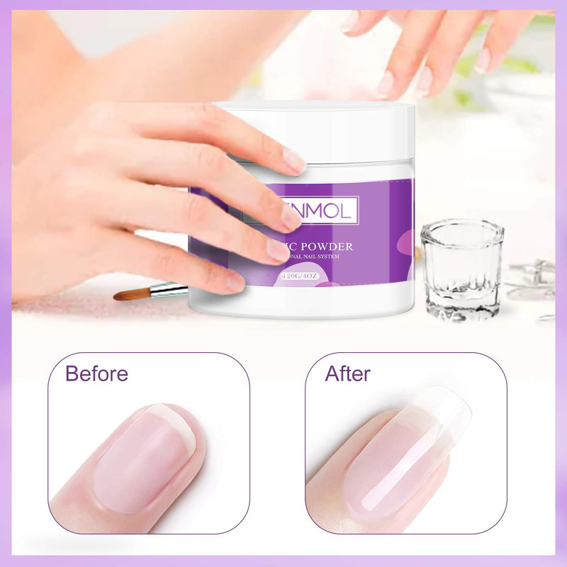 Vrenmol Clear Acrylic Powder - Professional Polymer Nail Powder 4oz Big Capacity Nail Art System for Acrylic Nails Extension No Need Nail Lamp 120g Clear Acrylic Powder - BeesActive Australia