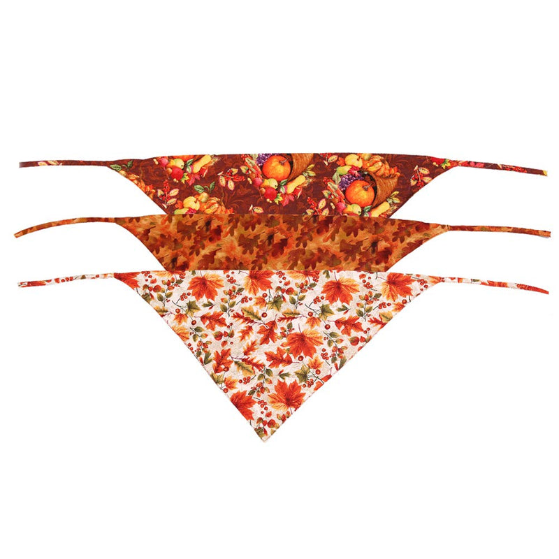 3 PCS/Pack Thanksgiving Dog Bandana Reversible Triangle Bibs Scarf Accessories for Dogs Cats Pets Large Pattern2 - BeesActive Australia