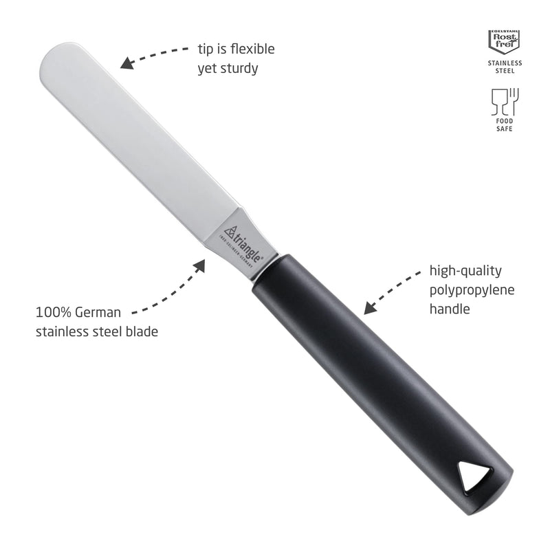 triangle Confiserie Spatula, Cranked - 9 cm - Stainless Steel - Ideal for Frosting & Decorating Cakes & Pastries - Dishwasher Safe - Made in Germany - BeesActive Australia