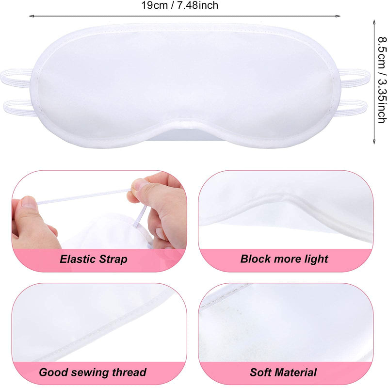 10 Pieces White Eye Sleep Sublimation Coverings Sleep Shade Blindfold Soft Eye Covering Color Your Own Eye Covering with 8 Pieces Fabric Marker Pens for Sleeping Travel Team Games Party Supply - BeesActive Australia