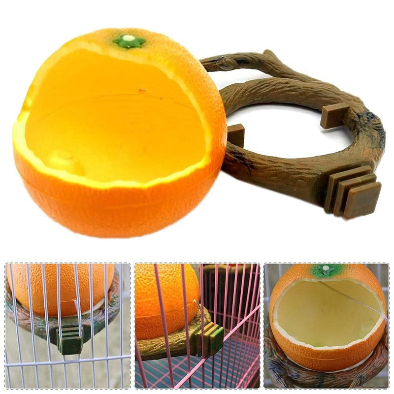 Pxlucky Birds Feeder Bowl,Bird Food Feeding Bowl Feed Cup for Small Parrots Cockatiels Conure Hamster Small Animal Drinking Water Container for Birds Cage Accessories,Orange Orange - BeesActive Australia