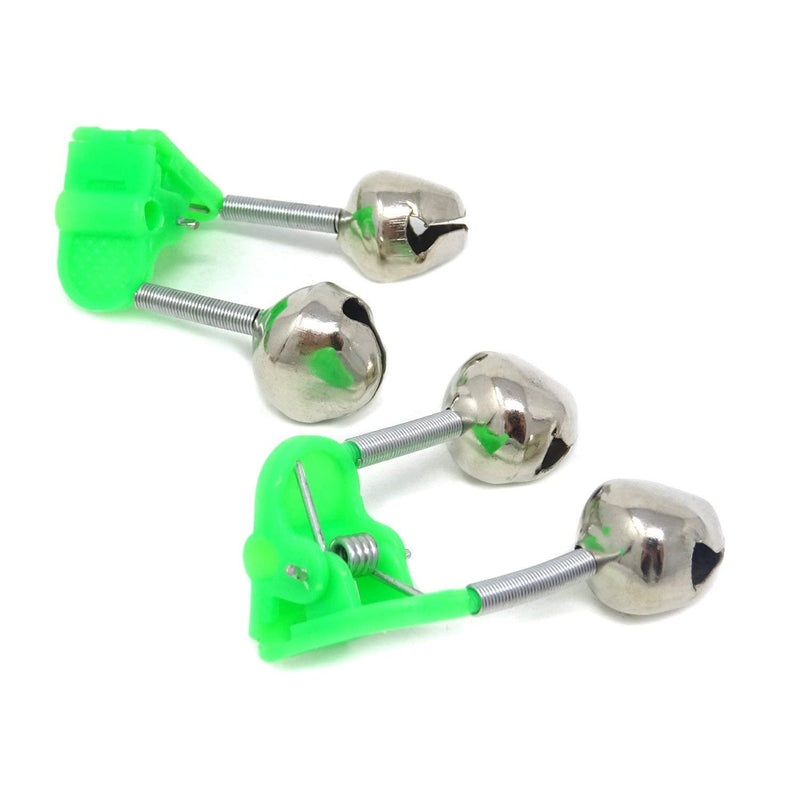 Wingsflying 10 Pcs Fishing Rod Extra Loud Alarm Dual Alert Bell Green Silver Tone - BeesActive Australia