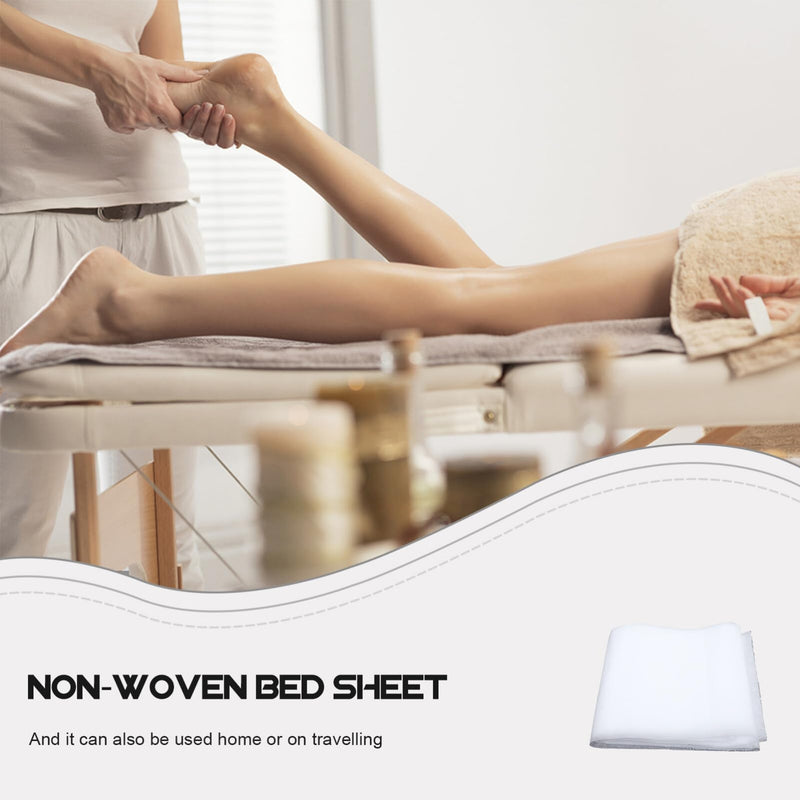 Heallily Bed Cover 10 Pcs Disposable Bed Sheets Salon Nonwoven Bed Cover Massage Bed Sheets for Massage, Facial, Wax SPA Accessories (White) White - BeesActive Australia